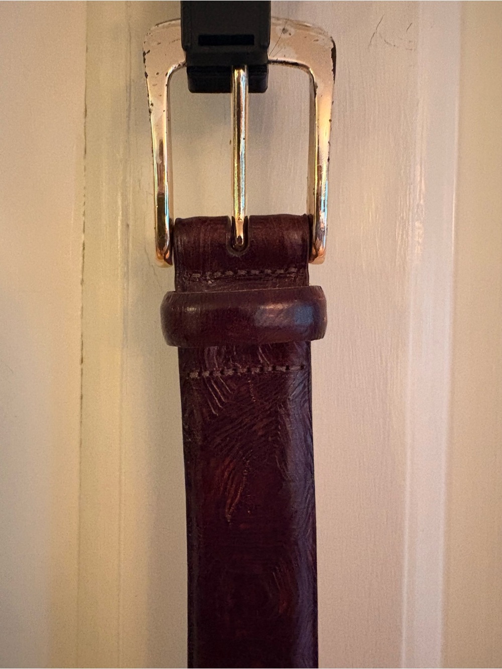 Martin Dingman Ostrich Leather Mens Belt Size 47 Coachman Brown